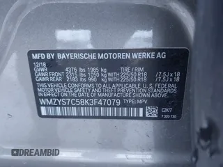 2019 MINI Countryman Cooper with VIN WMZYS7C58K3F47079, listed as a IAAI auction lot 41394707 with 48,917 mi miles. Bid and sale history available at carsss.com. Image 9.