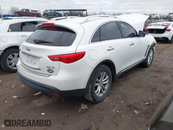 2016 Infiniti QX70 with VIN JN8CS1MW5GM400123, listed as a IAAI auction lot 41719086 with 35,171 mi miles and . Bid and sale history available at DreamBid. Image 4.