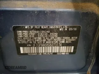 2016 Subaru Impreza 2.0i z VIN JF1GPAA68G8273174, wystawiony jako Copart lot #53143195 z przebiegiem 117 491 mil mil oraz Szkoda całkowita • Salvage title. Historia ofert i sprzedaży dostępna na DreamBid. Obrazek 13.
