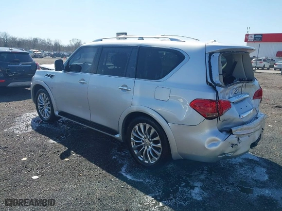 2015 Infiniti QX80 with VIN JN8AZ2NF3F9573163, listed as a IAAI auction lot 41749069 with 134,165 mi miles. Bid and sale history available at carsss.com. Image 3.