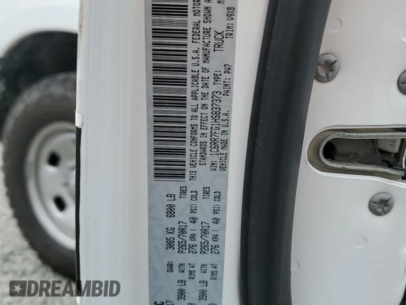 2017 Ram 1500 Tradesman z VIN 1C6RR7FG1HS837373, wystawiony jako Copart lot #59817945 z przebiegiem 90 298 mil mil oraz Szkoda całkowita • Salvage title. Historia ofert i sprzedaży dostępna na DreamBid. Obrazek 12.
