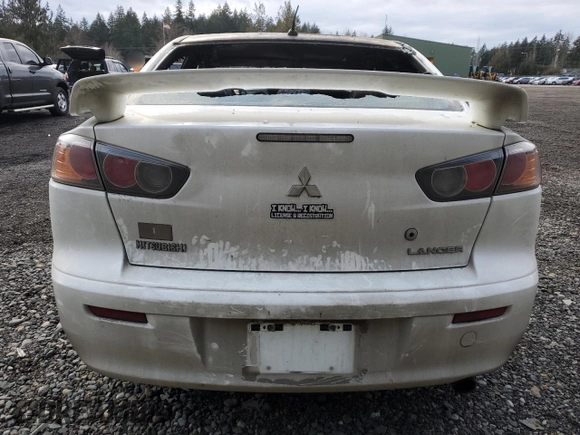 2011 Mitsubishi Lancer GTS with VIN JA32U8FW1BU042436, listed as a Copart auction lot 44769945 with 0 mi miles and Salvage Title. Bid and sale history available at carsss.com. Image 6.