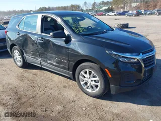 2022 Chevrolet Equinox LS with VIN 2GNAXHEV7N6136053, listed as a IAAI auction lot 41676937 with 27,748 mi miles. Bid and sale history available at carsss.com. Image 1.
