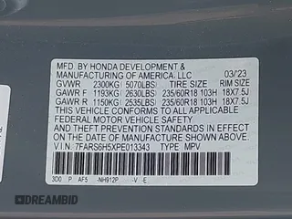 2023 Honda CR-V Sport with VIN 7FARS6H5XPE013343, listed as a IAAI auction lot 42022013 with 41,095 mi miles and . Bid and sale history available at carsss.com. Image 9.