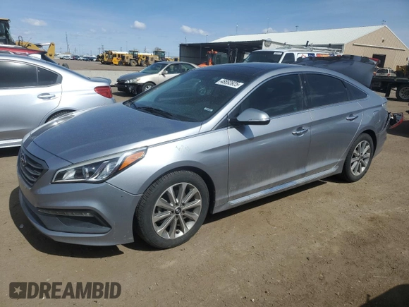 2016 Hyundai Sonata Sport with VIN 5NPE34AF8GH400862, listed as a Copart auction lot 48893925 with 83,712 mi miles and Salvage Title. Bid and sale history available at DreamBid. Image 1.
