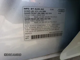 2019 Audi SQ5 Prestige with VIN WA1C4AFYXK2041080, listed as a Copart auction lot 60745403 with 51,411 mi miles. Bid and sale history available at carsss.com. Image 12.