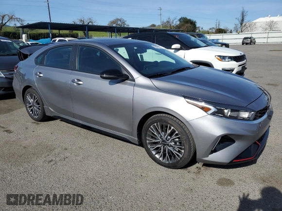 2023 Kia Forte GT-Line with VIN 3KPF54AD8PE568339, listed as a Copart auction lot 46496325 with 17,379 mi miles and Salvage Title. Bid and sale history available at carsss.com. Image 4.