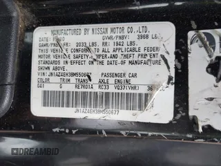 2011 Nissan 370Z Touring with VIN JN1AZ4EH3BM550677, listed as a IAAI auction lot 42217431 with 182,904 mi miles and . Bid and sale history available at DreamBid. Image 9.