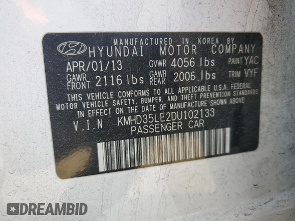 2013 Hyundai Elantra GT with VIN KMHD35LE2DU102133, listed as a Copart auction lot 77911194 with 120,204 mi miles and Salvage Title. Bid and sale history available at carsss.com. Image 14.