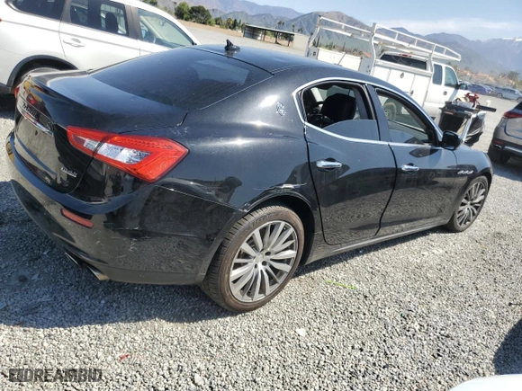 2016 Maserati Ghibli with VIN ZAM57XSA6G1167687, listed as a Copart auction lot 51443315 with 0 mi miles and Salvage Title. Bid and sale history available at carsss.com. Image 3.