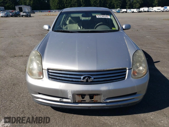 2003 Infiniti G35 w/Leather z VIN JNKCV51E63M321042, wystawiony jako Copart lot #57238535 z przebiegiem 157 847 mil mil oraz Czysty tytuł • Clean title. Historia ofert i sprzedaży dostępna na DreamBid. Obrazek 5.