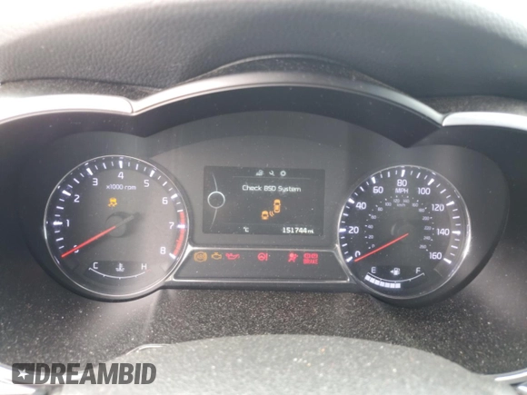 2015 Kia Optima SX Turbo with VIN 5XXGR4A62FG493749, listed as a Copart auction lot 58897855 with 151,744 mi miles and Salvage title. Bid and sale history available at DreamBid. Image 9.