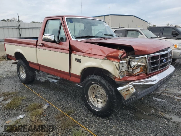 1995 Ford F-150 with VIN 1FTEF14N3SNA76012, listed as a Copart auction lot 74675844 with 133,345 mi miles and Salvage Title. Bid and sale history available at carsss.com. Image 4.