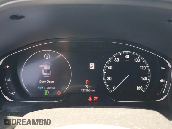 2019 Honda Accord Sport with VIN 1HGCV1F31KA080588, listed as a Copart auction lot 52053795 with 137,268 mi miles and Salvage Title. Bid and sale history available at DreamBid. Image 9.