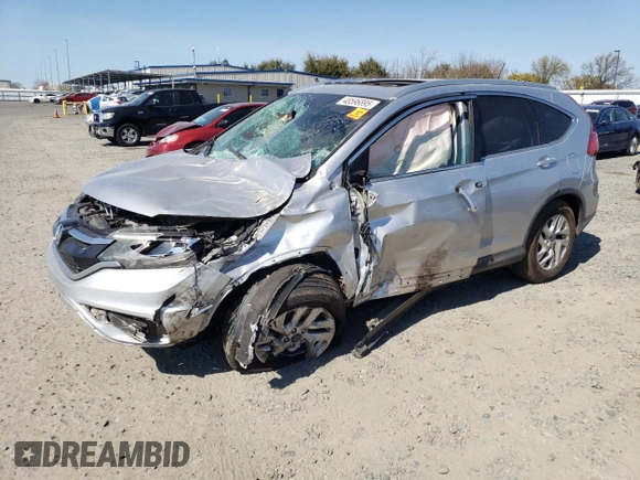 2015 Honda CR-V EX-L with VIN 2HKRM3H75FH522746, listed as a Copart auction lot 48596895 with Not Provided miles and Salvage Title. Bid and sale history available at DreamBid. Image 1.
