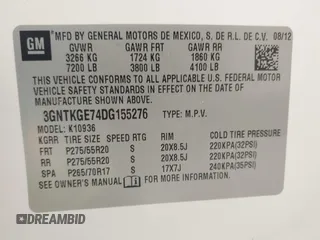 2013 Chevrolet Avalanche LTZ z VIN 3GNTKGE74DG155276, wystawiony jako IAAI lot #42346808 z przebiegiem Nie podano mil oraz . Historia ofert i sprzedaży dostępna na DreamBid. Obrazek 9.