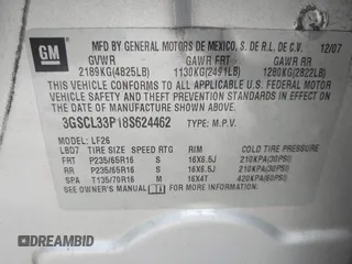 2008 Saturn VUE XE z VIN 3GSCL33P18S624462, wystawiony jako IAAI lot #42214802 z przebiegiem 144 319 mil mil oraz . Historia ofert i sprzedaży dostępna na DreamBid. Obrazek 9.