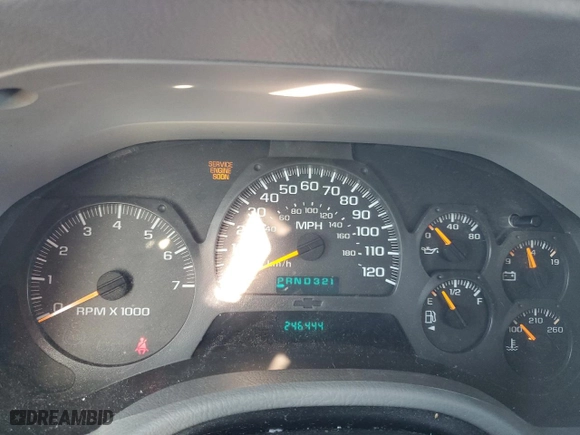 2005 GMC Envoy XL SLT with VIN 1GKET16S256109757, listed as a Copart auction lot 77220144 with 246,444 mi miles and Salvage Title. Bid and sale history available at carsss.com. Image 9.