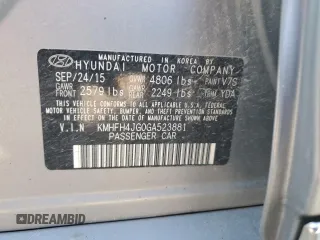 2016 Hyundai Azera Limited с VIN KMHFH4JG0GA523881, выставлен на аукционе Copart как лот 59322095 с пробегом 104 463 миль миль и Списание • Salvage title. История ставок и продаж доступна на DreamBid. Изображение 13.