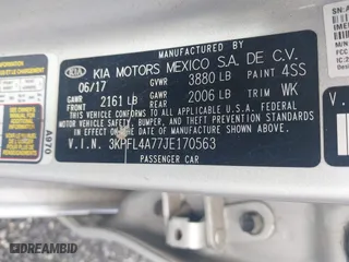 2018 Kia Forte S with VIN 3KPFL4A77JE170563, listed as a IAAI auction lot 41478708 with 73,237 mi miles. Bid and sale history available at carsss.com. Image 9.