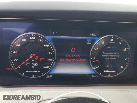 2019 Mercedes-Benz S 63 AMG with VIN WDDXJ8JB0KA039443, listed as a Copart auction lot 71202234 with Not Provided miles and Salvage Title. Bid and sale history available at DreamBid. Image 9.