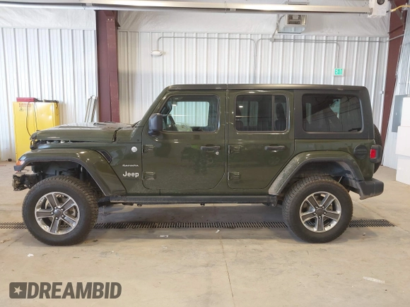 2021 Jeep Wrangler Unlimited Sahara z VIN 1C4HJXEN2MW592565, wystawiony jako IAAI lot #41956072 z przebiegiem 95 504 mil mil oraz . Historia ofert i sprzedaży dostępna na DreamBid. Obrazek 15.