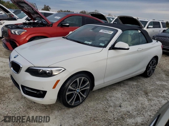2016 BMW 2 Series 228i with VIN WBA1K9C51GV321520, listed as a Copart auction lot 76945344 with 23,045 mi miles and Non Repairable. Bid and sale history available at carsss.com. Image 1.