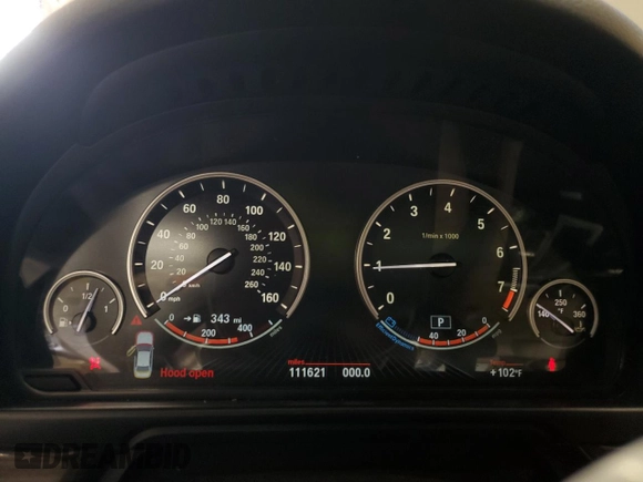 2016 BMW 5 Series 528i with VIN WBA5A5C54GD529359, listed as a Copart auction lot 61907235 with 111,621 mi miles and Salvage title. Bid and sale history available at DreamBid. Image 9.