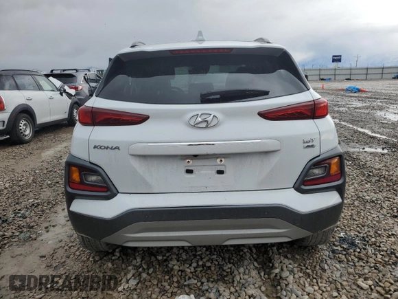 2019 Hyundai Kona Ultimate with VIN KM8K5CA51KU221572, listed as a Copart auction lot 85927904 with 0 mi miles and Salvage Title. Bid and sale history available at carsss.com. Image 6.