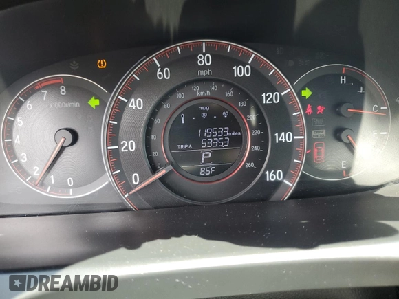 2016 Honda Accord Sport with VIN 1HGCR2F55GA034359, listed as a Copart auction lot 64686764 with 119,533 mi miles and Salvage Title. Bid and sale history available at DreamBid. Image 9.