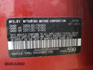 2015 Mitsubishi Lancer ES with VIN JA32U2FU2FU008586, listed as a Copart auction lot 70018914 with 129,990 mi miles and Salvage Title. Bid and sale history available at carsss.com. Image 12.