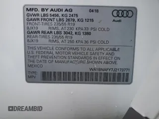 2018 Audi Q5 Premium Plus with VIN WA1BNAFY7J2173771, listed as a Copart auction lot 68960032 with 23,280 mi miles. Bid and sale history available at carsss.com. Image 13.