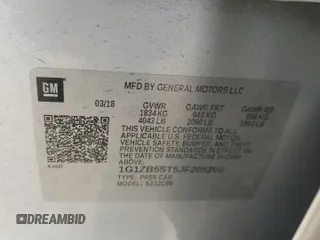 2018 Chevrolet Malibu LS with VIN 1G1ZB5ST5JF205200, listed as a Copart auction lot 55247805 with 99,685 mi miles and Salvage Title. Bid and sale history available at DreamBid. Image 14.