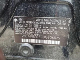2011 BMW 5 Series 535i with VIN WBAFR7C50BC606025, listed as a Copart auction lot 50393085 with 251,249 mi miles and Salvage Title. Bid and sale history available at carsss.com. Image 14.