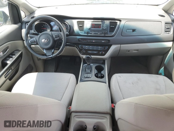 2015 Kia Sedona L with VIN KNDMA5C17F6022132, listed as a Copart auction lot 57431604 with 54,583 mi miles and Salvage Title. Bid and sale history available at carsss.com. Image 8.