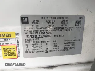 2014 Buick Enclave Leather with VIN 5GAKRBKDXEJ347686, listed as a IAAI auction lot 41480404 with 162,949 mi miles and . Bid and sale history available at carsss.com. Image 9.