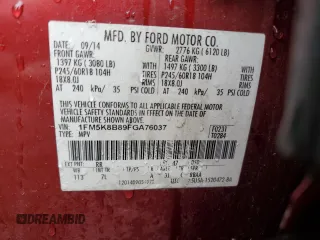2015 Ford Explorer с VIN 1FM5K8B89FGA76037, выставлен на аукционе Copart как лот 58844355 с пробегом 194 687 миль миль и Чистый • Clean title. История ставок и продаж доступна на DreamBid. Изображение 13.