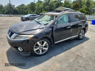 2014 Nissan Pathfinder Platinum with VIN 5N1AR2MN6EC626276, listed as a Copart auction lot 62007155 with Not provided miles and Salvage title. Bid and sale history available at DreamBid. Image 1.