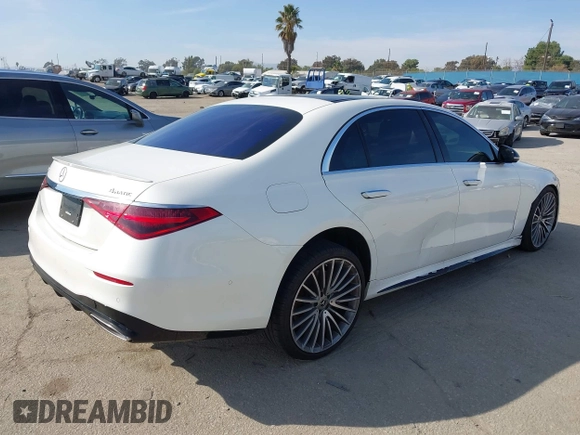 2022 Mercedes-Benz S-Class S 500 with VIN W1K6G6DB5NA122994, listed as a IAAI auction lot 41603816 with 1 mi miles. Bid and sale history available at carsss.com. Image 4.