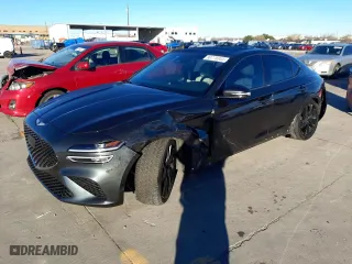 2022 Genesis G70 3.3T with VIN KMTG54TE2NU081924, listed as a Copart auction lot 80778343 with 18,277 mi miles. Bid and sale history available at carsss.com. Image 1.