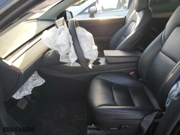 2022 Tesla Model Y Long Range with VIN 7SAYGDEEXNF340147, listed as a Copart auction lot 43986645 with 0 mi miles and Salvage Title. Bid and sale history available at carsss.com. Image 7.