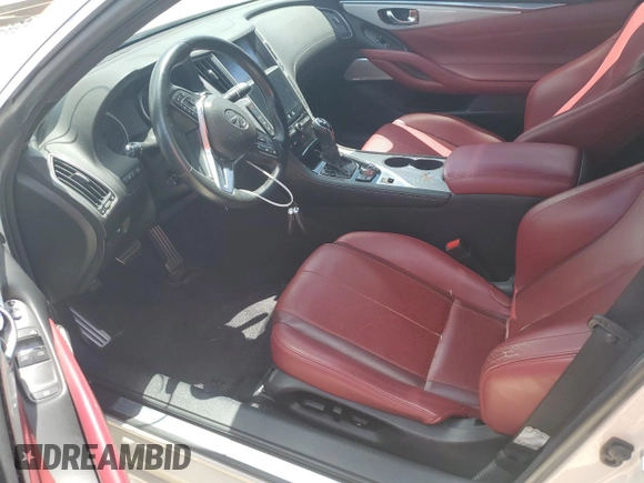 2018 Infiniti Q60 Sport with VIN JN1EV7EK9JM342022, listed as a Copart auction lot 60686985 with 77,498 mi miles and Salvage title. Bid and sale history available at DreamBid. Image 7.
