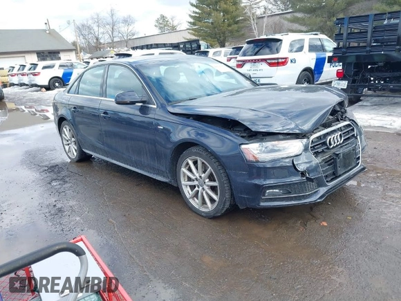 2014 Audi A4 Premium Plus with VIN WAUFFAFL7EN044343, listed as a IAAI auction lot 41636051 with 126,610 mi miles. Bid and sale history available at carsss.com. Image 1.