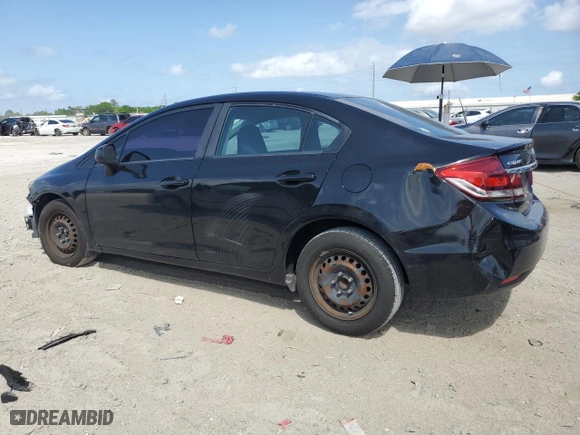 2015 Honda Civic Sedan LX with VIN 19XFB2F53FE090926, listed as a Copart auction lot 52438785 with 76,888 mi miles and Salvage Title. Bid and sale history available at carsss.com. Image 2.
