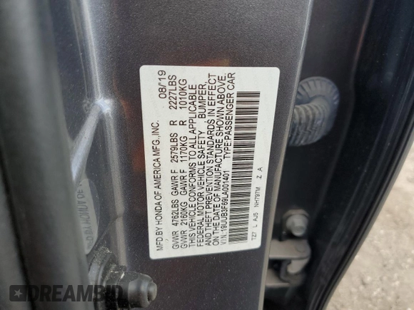 2020 Acura TLX w/A-Spec Pkg with VIN 19UUB3F69LA001401, listed as a Copart auction lot 80886844 with 0 mi miles and Salvage Title. Bid and sale history available at carsss.com. Image 12.