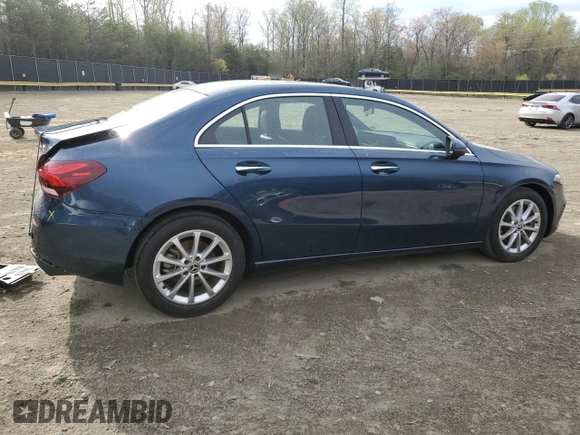 2022 Mercedes-Benz A 220 with VIN W1K3G4FBXNJ369674, listed as a Copart auction lot 51852775 with 22,451 mi miles and Salvage title. Bid and sale history available at DreamBid. Image 3.