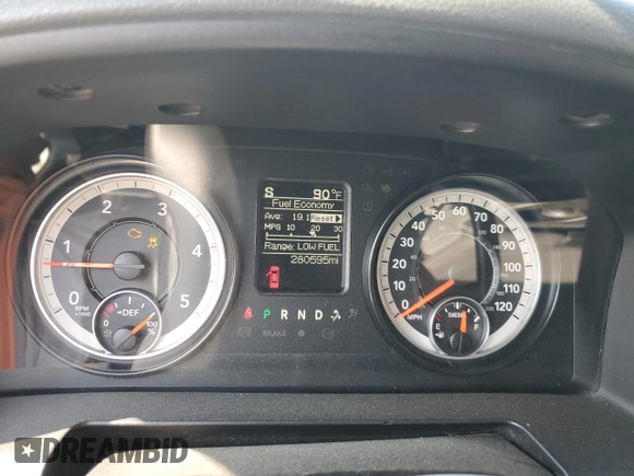 2016 Ram 2500 SLT with VIN 3C6UR5DL8GG172735, listed as a Copart auction lot 60299595 with 280,595 mi miles and Salvage title. Bid and sale history available at DreamBid. Image 9.