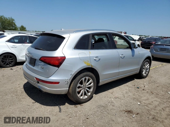 2013 Audi Q5 Premium with VIN WA1CFAFPXDA016741, listed as a Copart auction lot 52041075 with 0 mi miles and Salvage Title. Bid and sale history available at carsss.com. Image 3.