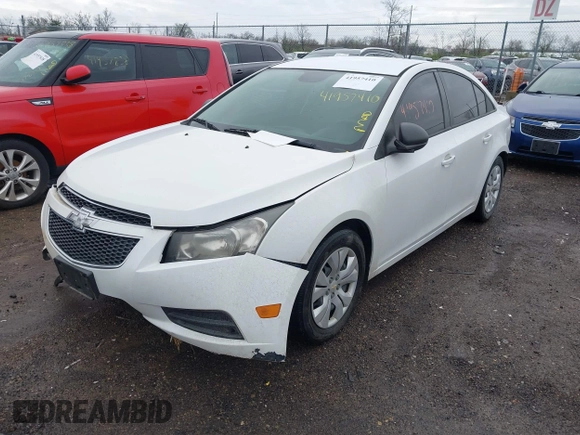 2014 Chevrolet Cruze LS with VIN 1G1PA5SH0E7145168, listed as a IAAI auction lot 41957410 with 151,422 mi miles and . Bid and sale history available at DreamBid. Image 2.
