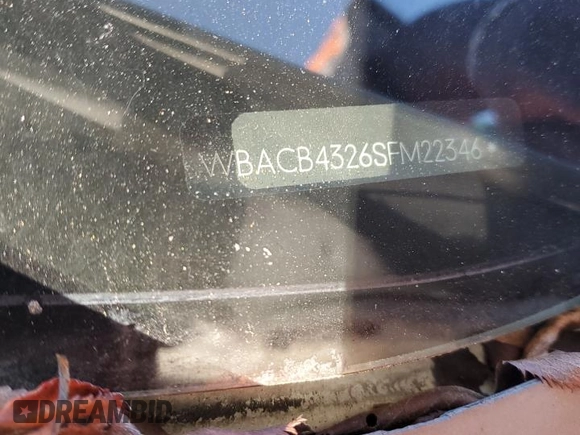 1995 BMW 3 Series 325i with VIN WBACB4326SFM22346, listed as a Copart auction lot 79960304 with 71,071 mi miles and Salvage Title. Bid and sale history available at carsss.com. Image 12.